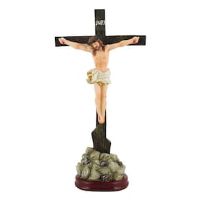 Crucifixo De Mesa Enfeite Imagem Jesus Cruz Crucificado 30cm