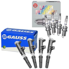 Kit Bobina Gauss+Vela NGK Laser Platinum Livina 1.6 16V Flex