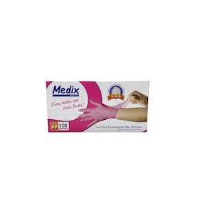 Luva Nitrílica Rosa Procedimento Não Cirúrgico S/Pó C/100Un