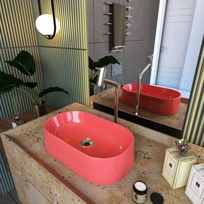 Kit Cuba Ov42 Laila com Torneira Link 1062 e Válvula Metal com Sifão e Flexível Rosa