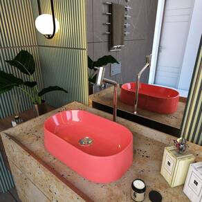 Kit Cuba Ov42 Laila com Torneira Link 1062 e Válvula Botão Rosa