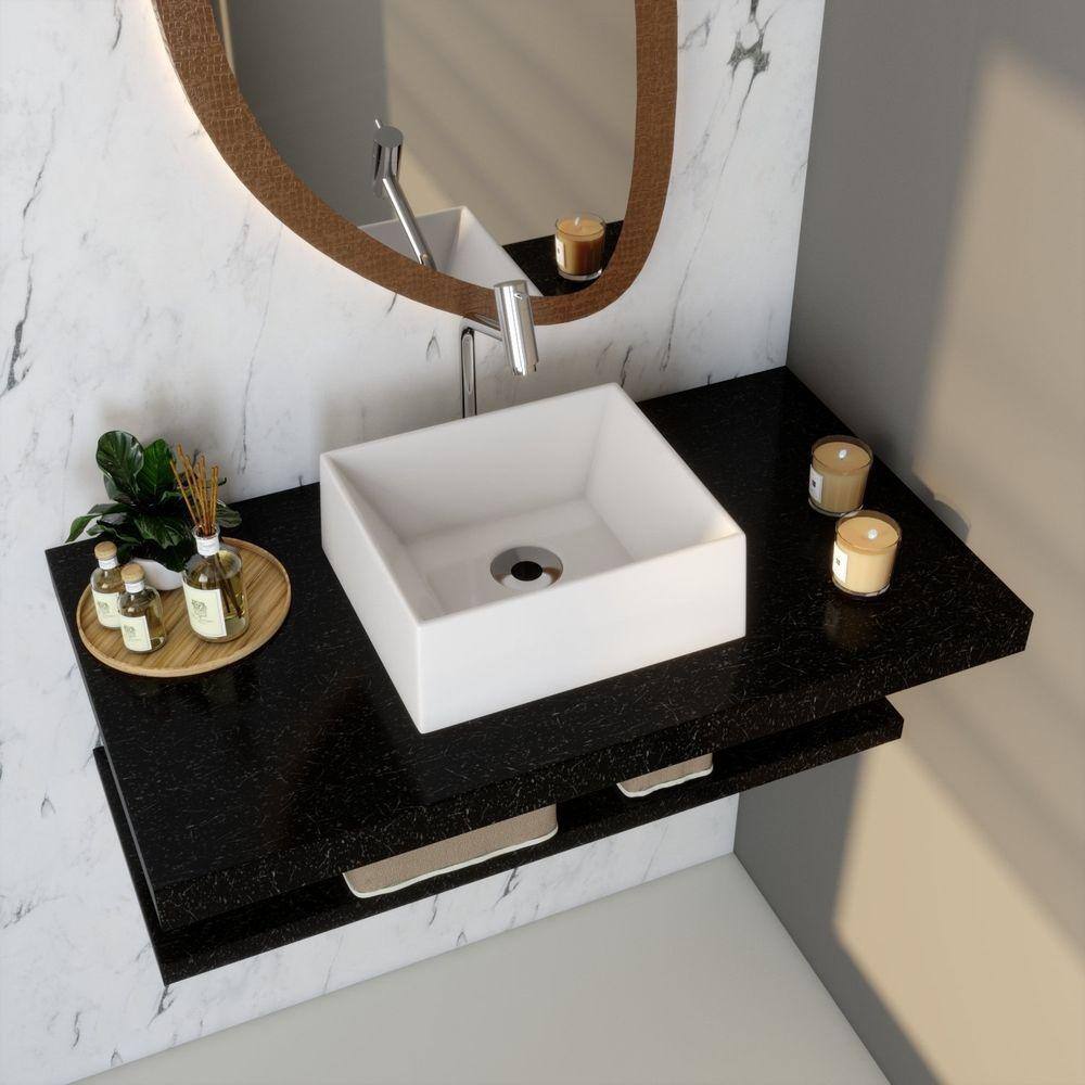 Kit Cuba Rt30 Riviera com Válvula Metal e Sifão com Flexível Branca