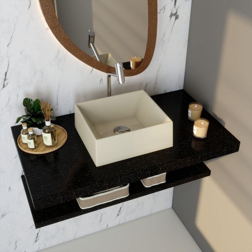 Kit Cuba Rt30 Riviera com Válvula Botal e Sifão com Flexível Bege