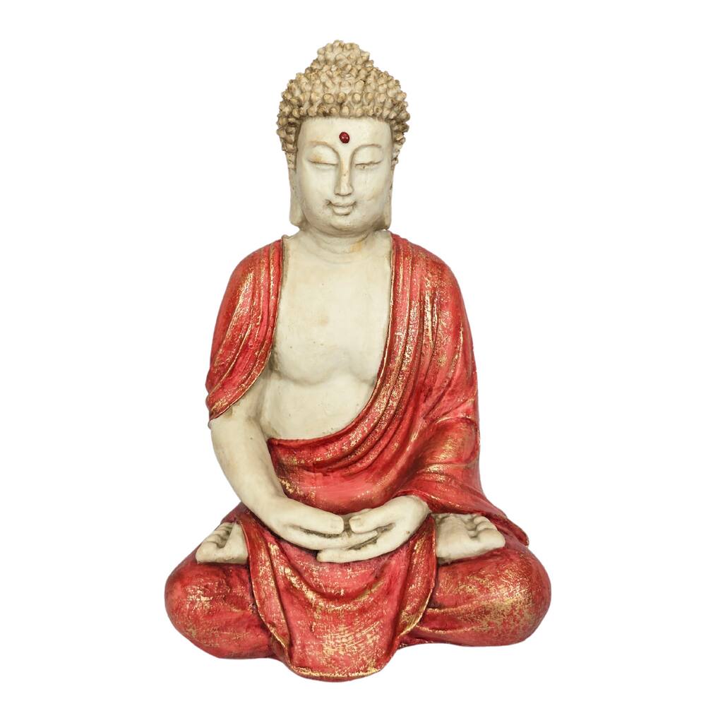 Buda decoracao escultura altar meditação espiritualidade resina