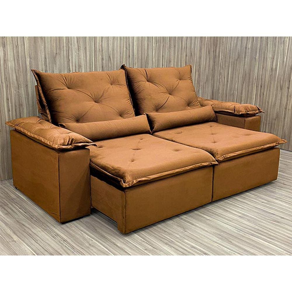 Sofá Retrátil Reclinável 2,30 m Terracota 509 Zuqui Plus