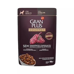 Ração Úmida Gran Plus Gourmet Cães Adultos Ovelha Sachê 100g