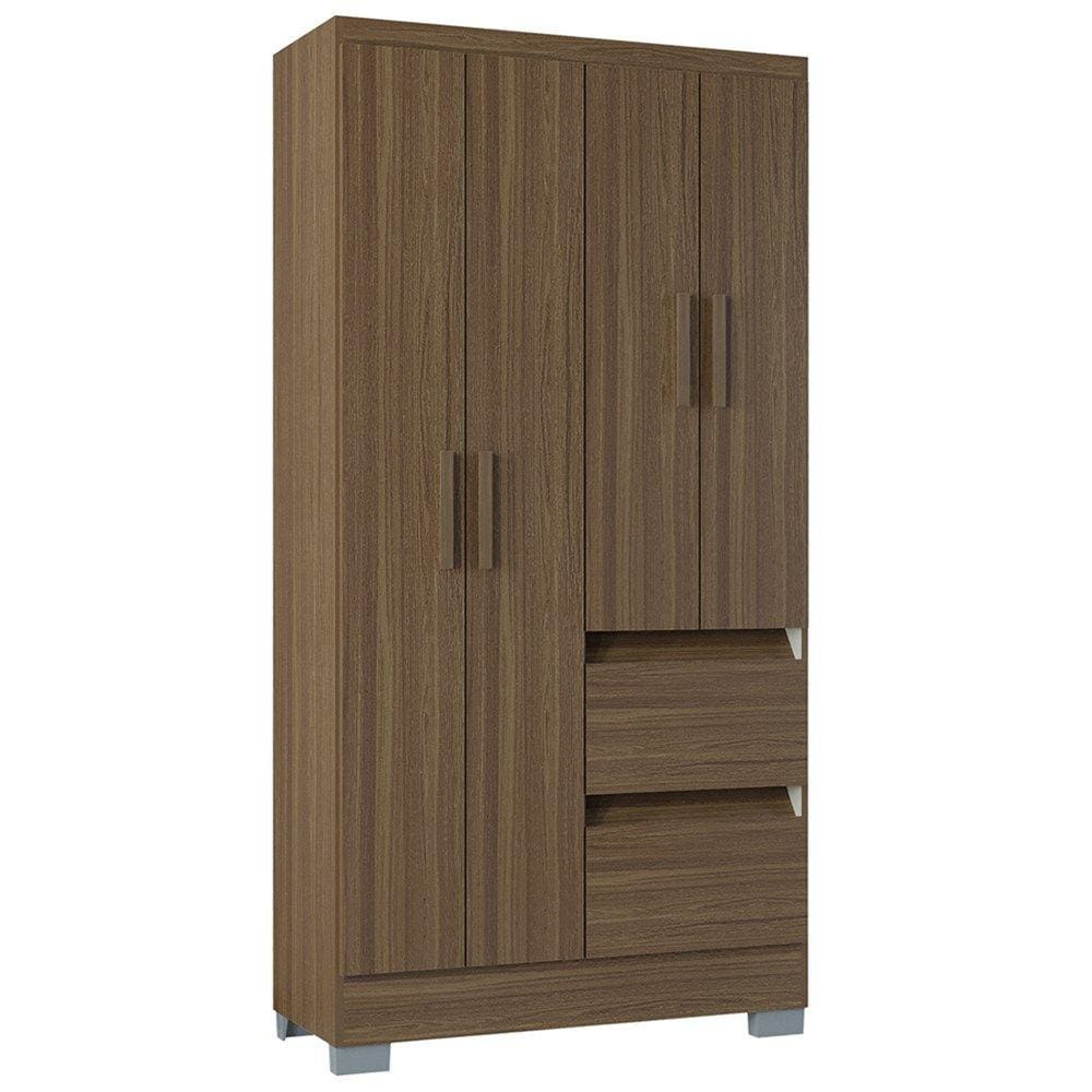 Guarda Roupa Solteiro 4 Portas 91 cm 948 Castanho POQQ