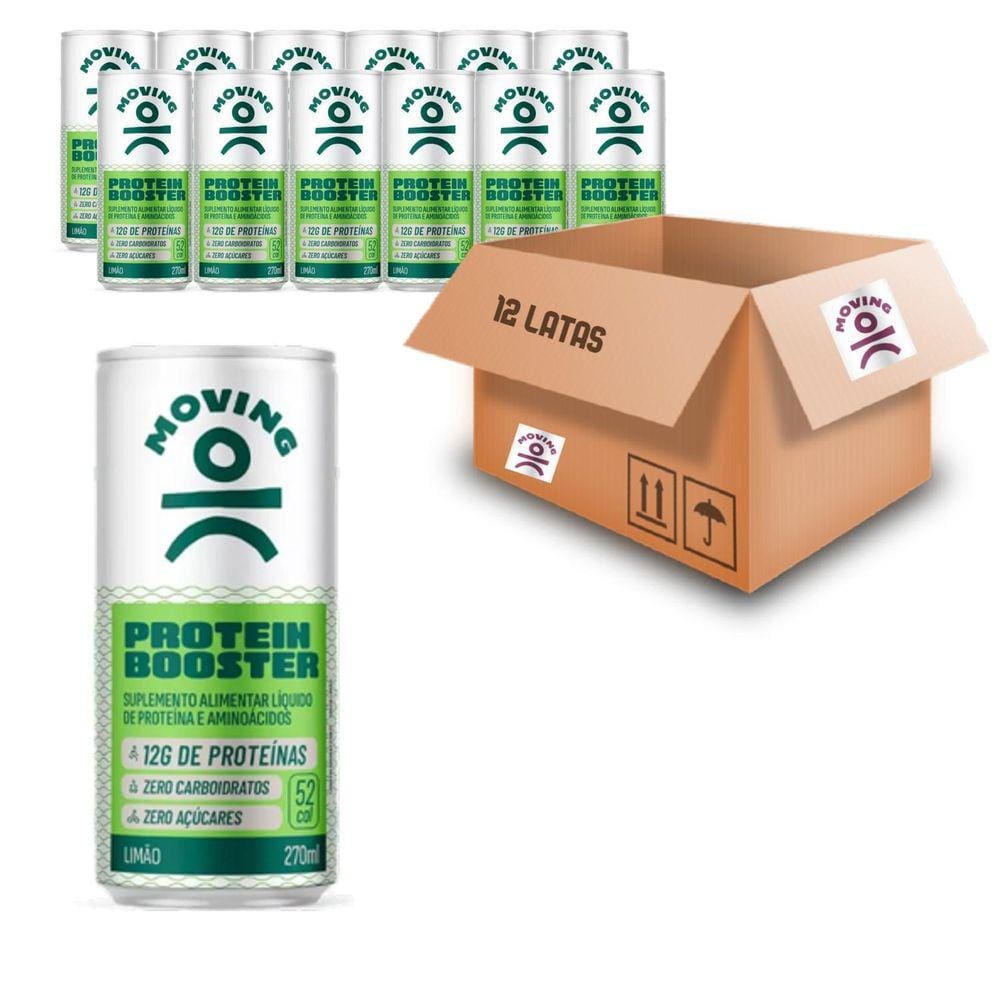 Kit Com 12 Refrigerante Proteico Moving Limão 270Ml