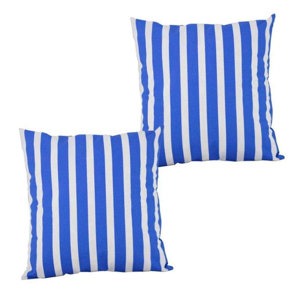 2 Almofadas Cheias Sofa Sala Impermeável Decorativa Antimofo Listrare Anil