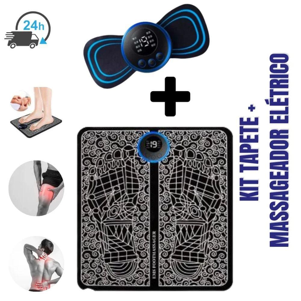 Kit Tapete E Mini Massageador Elétrico