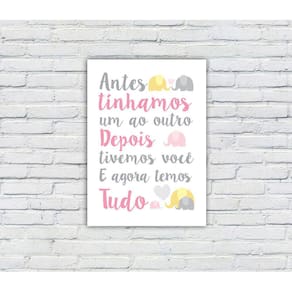 Quadro/Placa Decorativa MDF 20x28 Tema Bebê 01