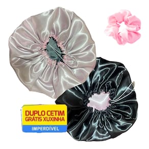 Kit 6 Touca de Cetim Dupla Face Ajustável Touca Anti frizz + Xuxinha