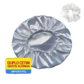 Kit 20 Toucas de Cetim Antifrizz Dupla Face Alto Brilho Ajustável + Xuxinha