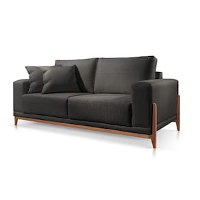 Sofá 4 Lugares Fixo Living Bellagio Linho Preto 12T 2,5m