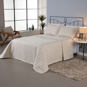 Kit Colcha Cobre Leito Matelado Casal King Size 3 Peças Dupla Face Soft