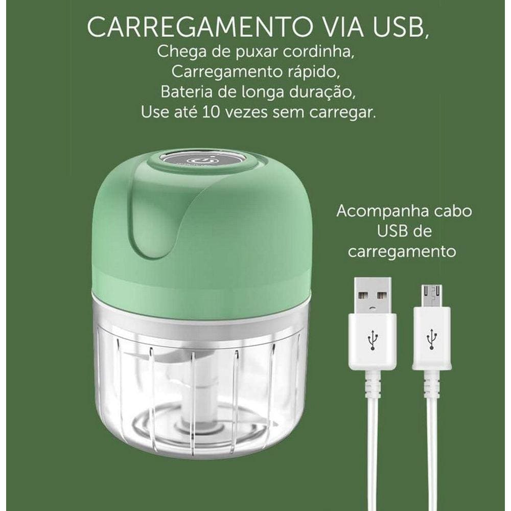 Multiprocessador de Alho e Cebola 23W 250ml Portátil Sem Fio USB