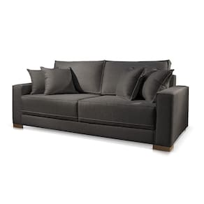 Sofá 3 Lugares Fixo Living Hotello Linho Preto 2,2m