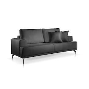 Sofá 2 e 3 Lugares Toronto Linho Preto 2,2m