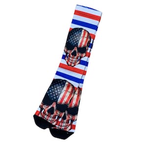 Meia Hold American Skull Cano Alto