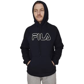 Blusa Moletom Casaco Masculino Canguru Com Capuz Fila Letter