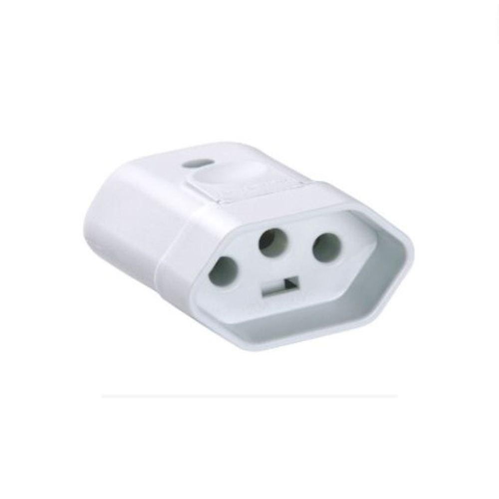 Plugue Femea 2P+T 20A/250V Branco Tramontina