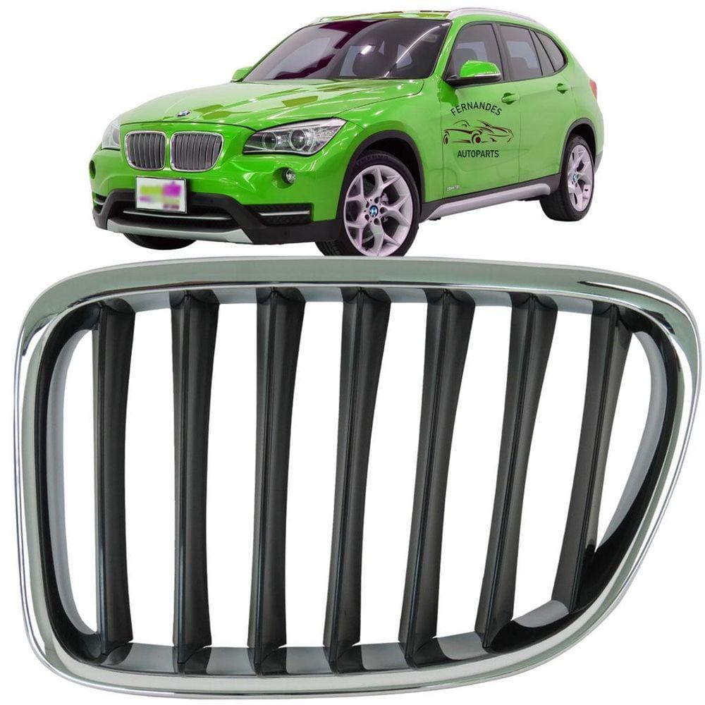 Grade Cromada Dianteira Bmw X1 Esquerda