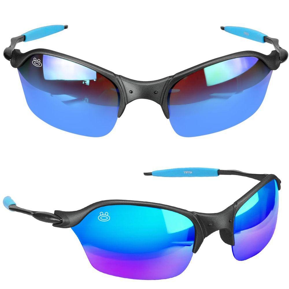 oculos sol masculino lupa praia metal proteção uv + case casual aste metal lente espelhada presente