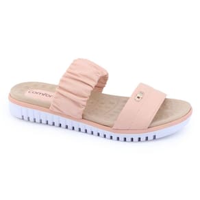 Chinelo feminino Comfortflex 21-45401 Fivelas forrado SlipOn