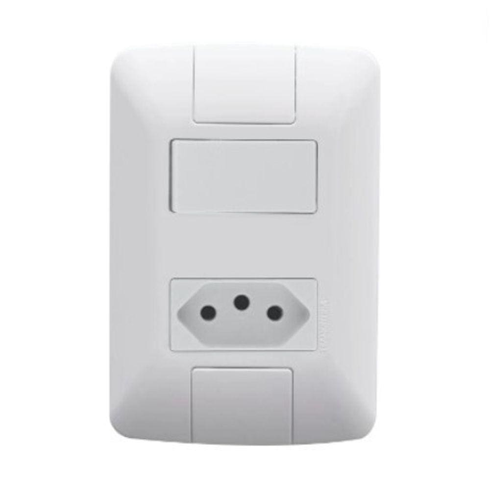Interruptor 1 Tecla Tomada 2P+T Aria 6A/250V Tramontina