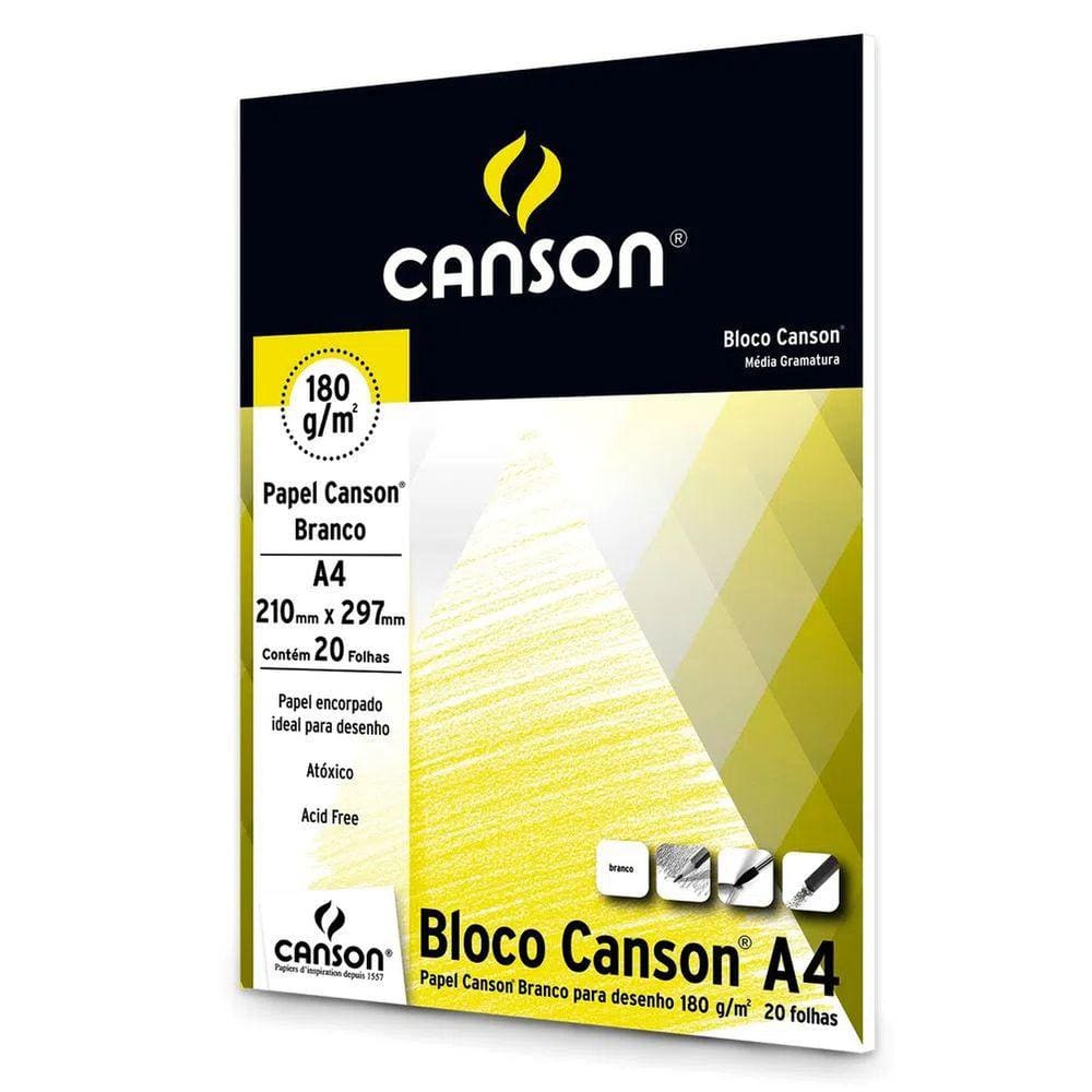 Bloco Desenho Branco 180g Canson