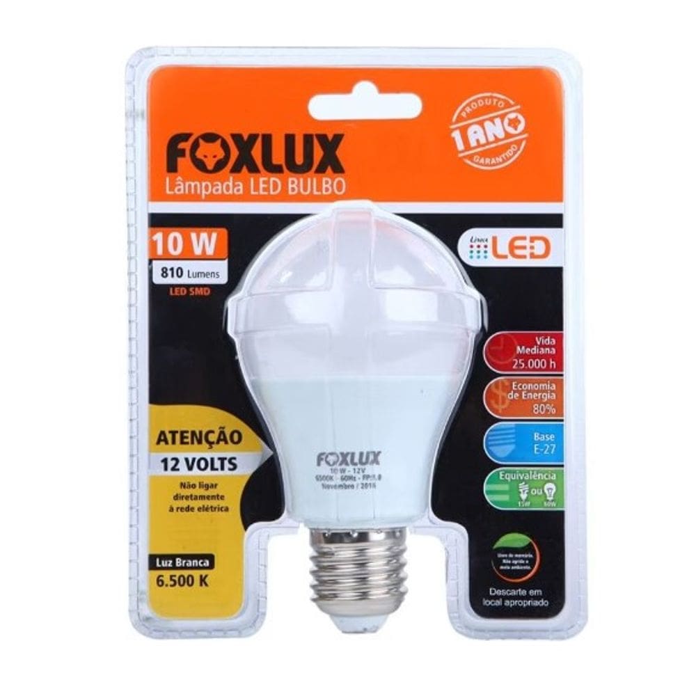 Lampada Led 10W 12V Para Bateria Foxlux