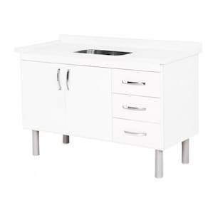 Balcao Pop Cozinha Toquio 120Cm X 55Cm Branco Sem Cuba