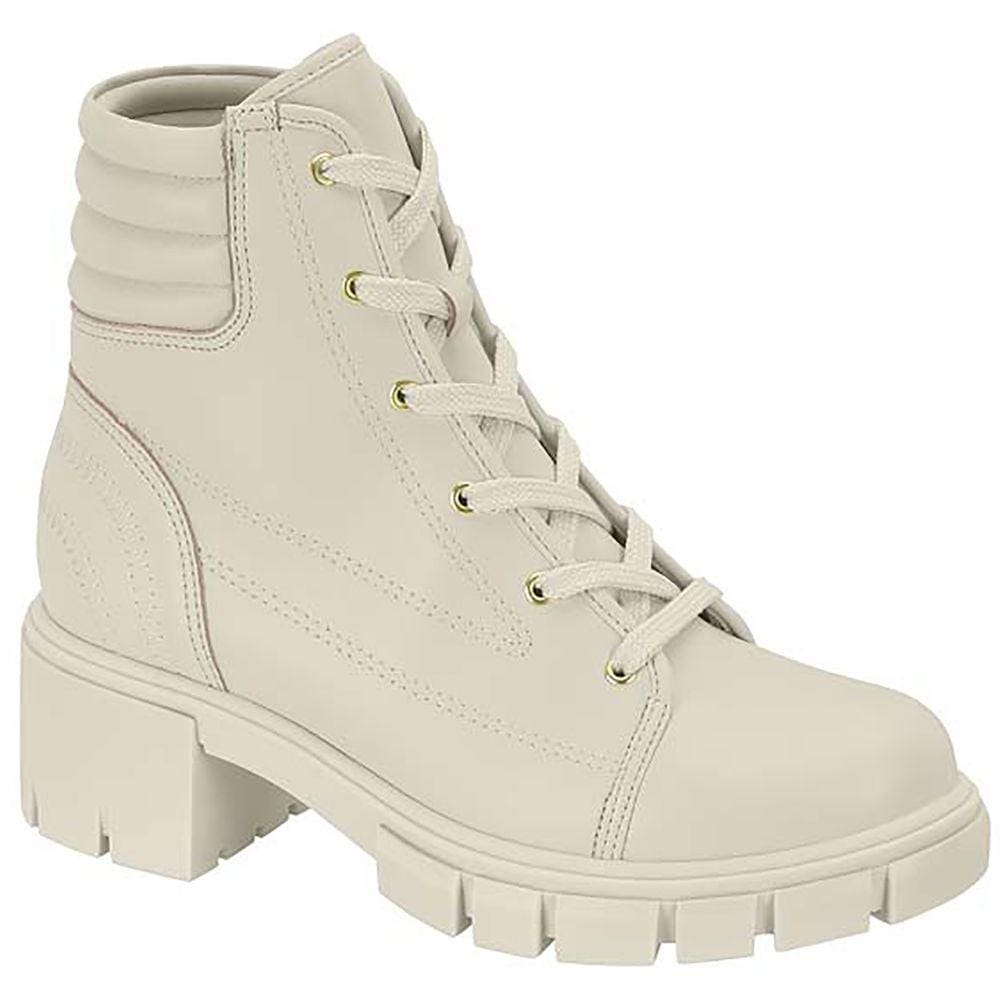 Bota Moleca Coturno Conforto Cano Curto 5338 Branco Off