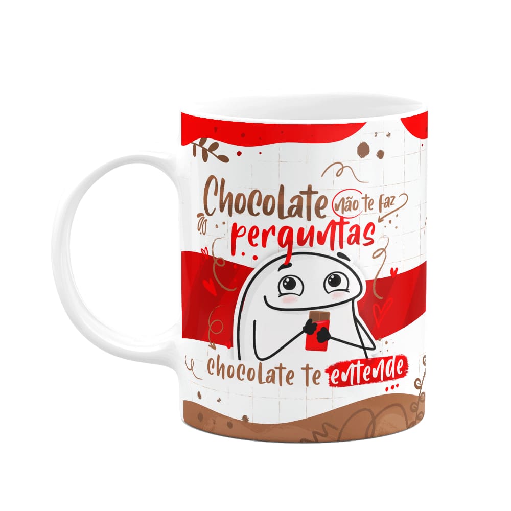 Caneca Flork Páscoa - Chocolate não te faz perguntas