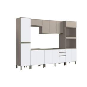 Cozinha Modulada 6 Peças Diamante New Fumê/Fumê Branco