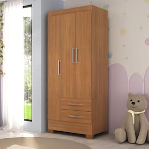 Guarda-roupa Infantil 3 Portas e 2 Gavetas Amy Espresso Móveis Cinamomo