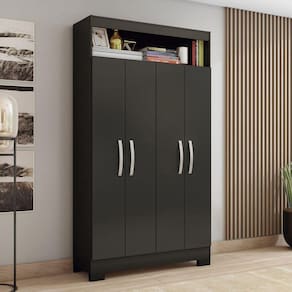 Multiuso Nt4040 com 4 Portas e Nicho com Prateleiras Internas Preto Tx