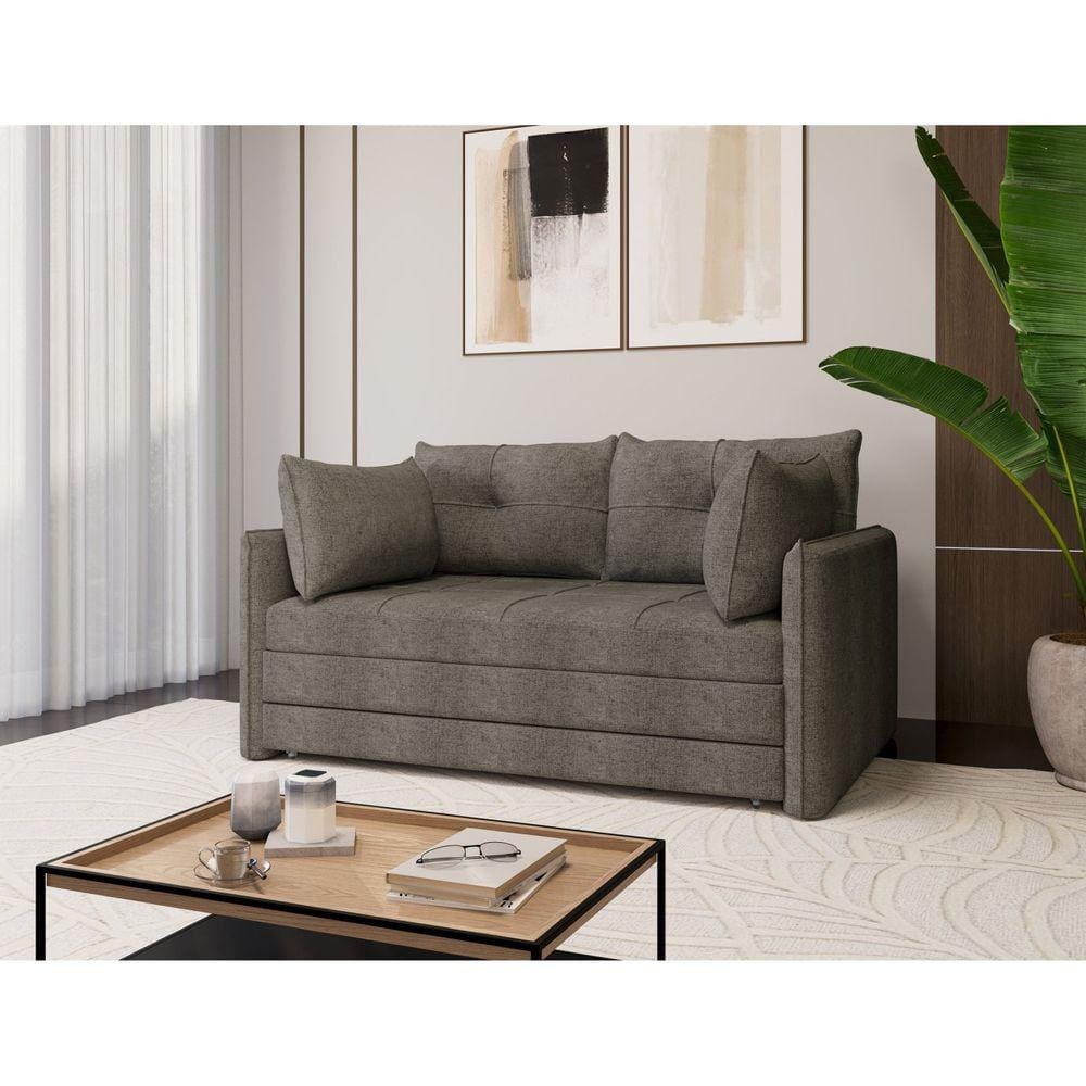 Sofá Cama Casal para Sala de Estar 02 Lugares 167cm Madri Castor