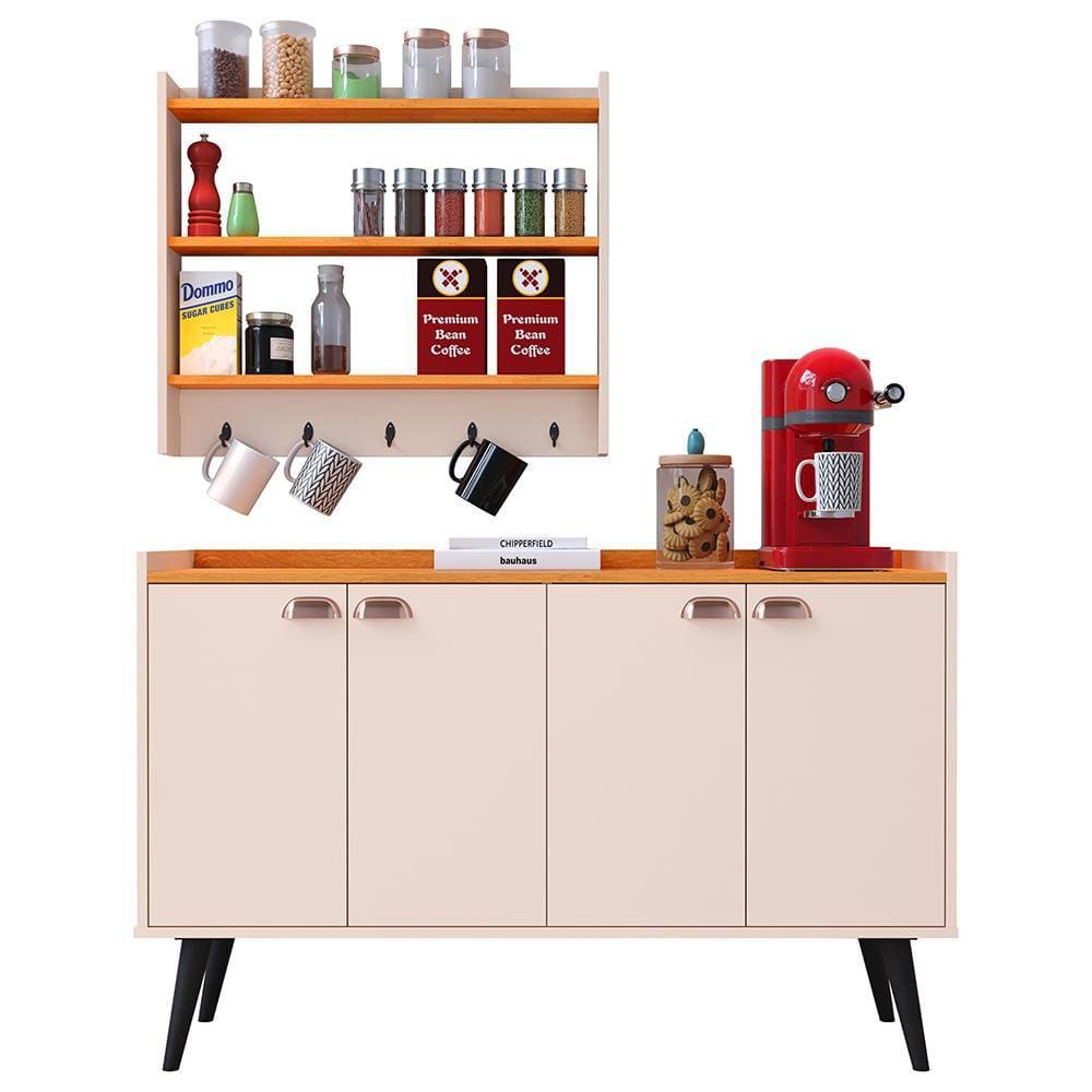 Kit Casa Completa Aparador Buffet Cantinho Café Armário Parede Amélia Prateleira Organizadora Decoração Sala Jantar Cozinha - RPM Móveis
