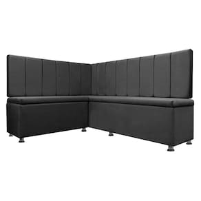 Kit Canto Alemão Liso 4 Lugares com Baú Veludo Cinza 1,25x1,60m SOFA STORE
