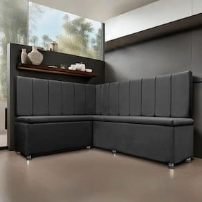 Canto Alemão 4 Lugares para Lanchonete 1,25x1,60m Liso Cinza SOFA STORE