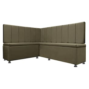 Kit Canto Alemão Liso 4 Lugares com Baú Veludo Marrom 1,25x1,60m SOFA STORE
