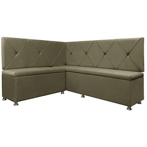 Kit Canto Alemão 4 Lugares com Baú Veludo Marrom 1,25x1,60m SOFA STORE