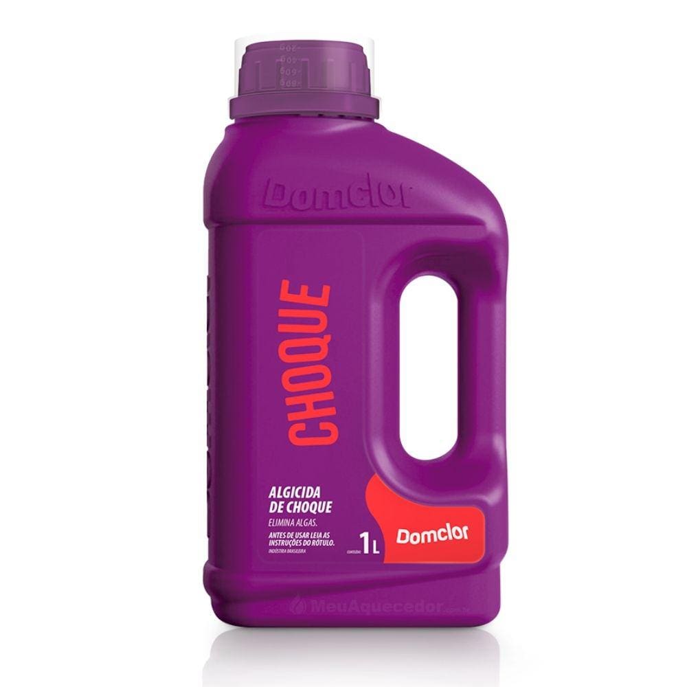 Algicida de Choque para Piscina DomClor 1 Litro Formula Altamente Concentrada Eliminação Das Algas
