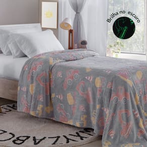 Cobertor Manta Infantil Brilha no Escuro Fleece Fluorescente Magica