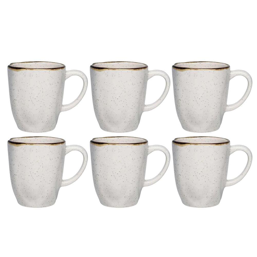 Jogo Kit 6 Canecas Xicara Tulipa Porcelana Chá 260Ml Maresia