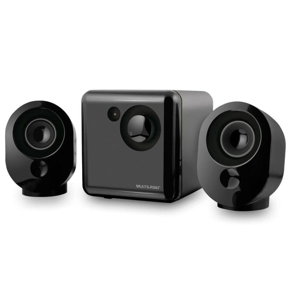 Caixa de Som Multilaser SP166 Multimídia 2.1 15w Rms Usb Subwoofer P2 - Grafite