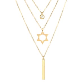Colar Feminino Trio Estrela Saiph Ponto De Luz Banhado Ouro