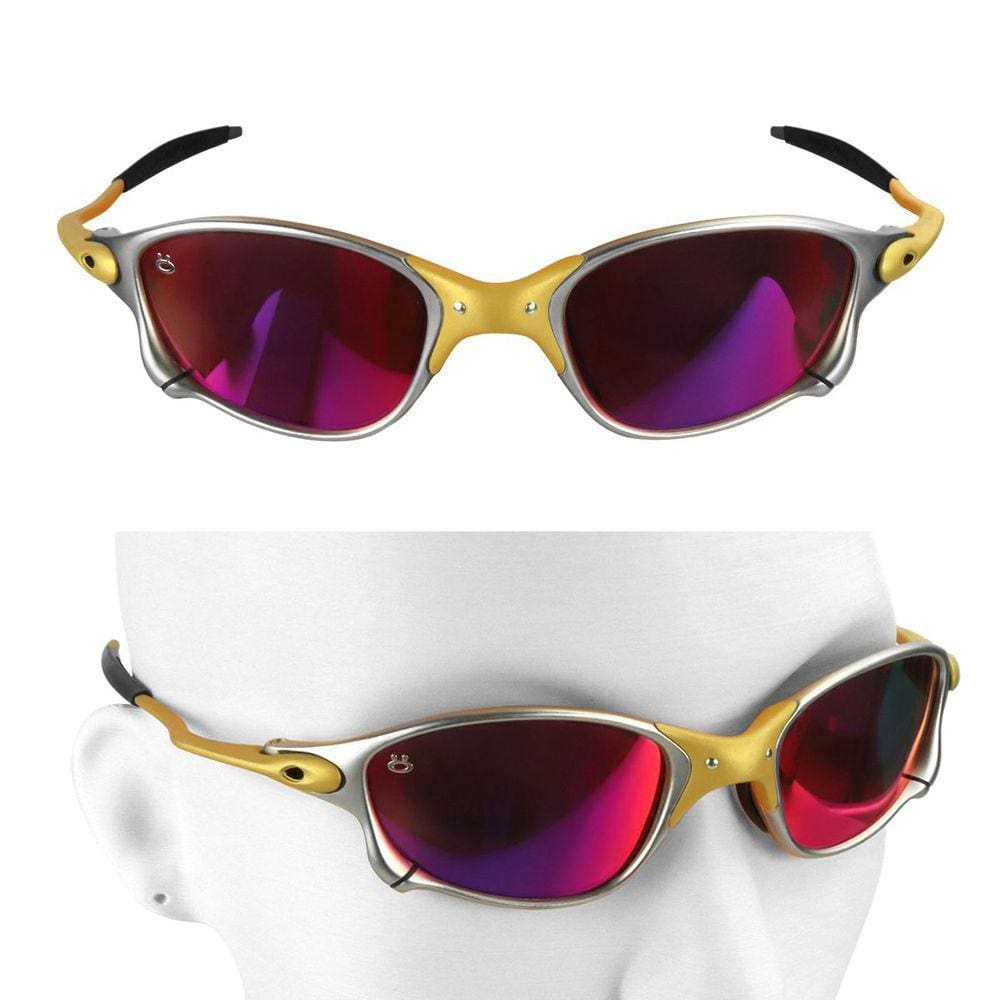 lupa praia proteção uv oculos sol masculino metal + case presente estiloso qualidade premium casual