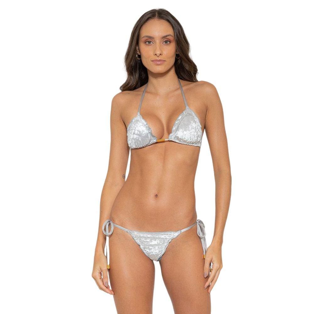 Biquíni Cortininha veludo Calcinha De Amarrar levanta Bum Bum